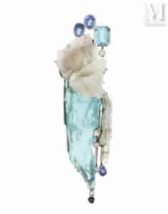 Pendentif Cristal d'aigue-marine - Collection Jean Vendome